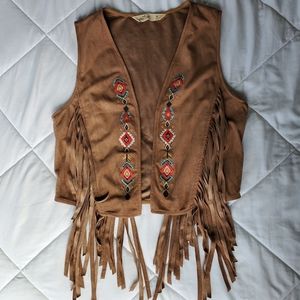 Hollister Suede Fringe Vest